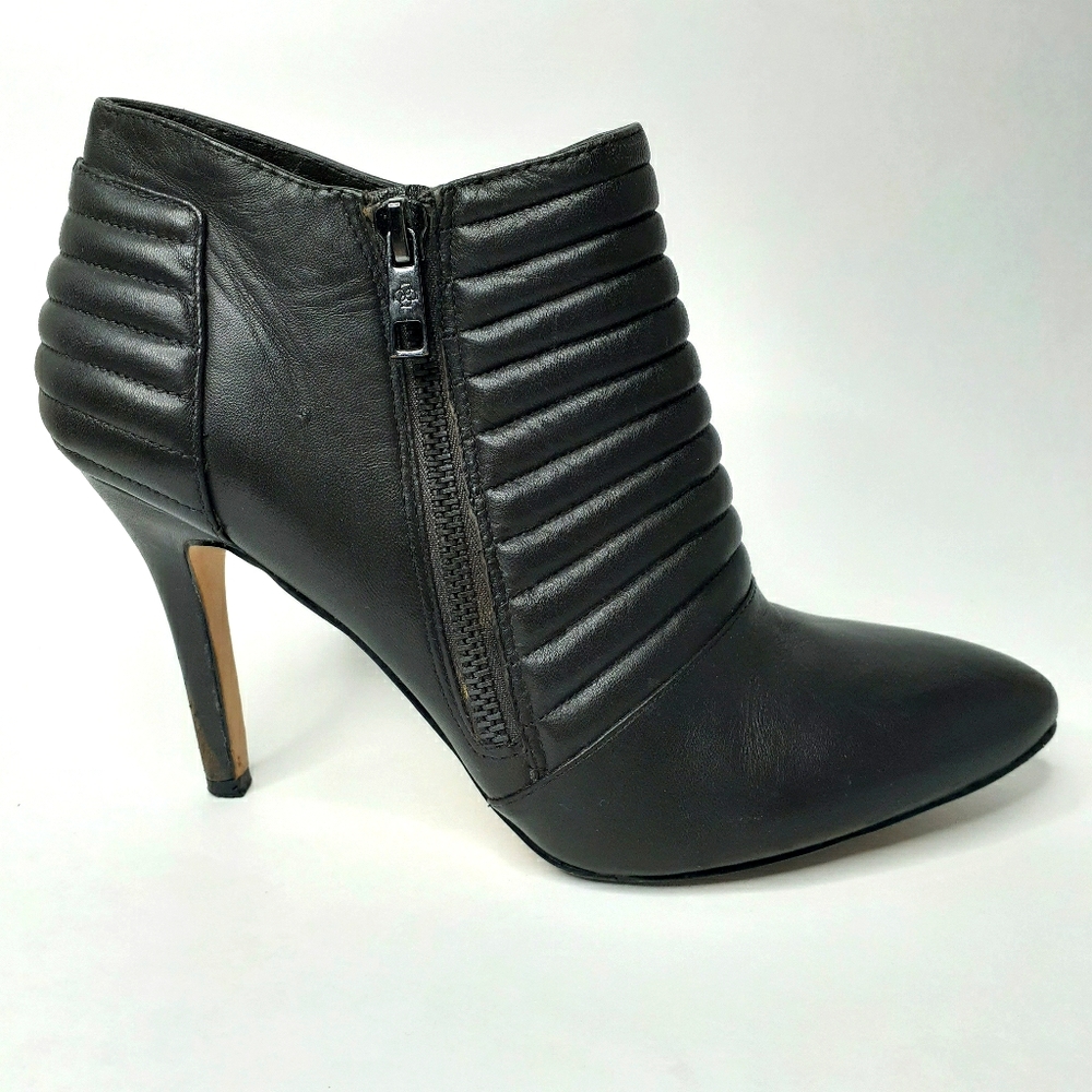 Ann Taylor Brown Leather Heeled Ankle Booties Size 8 with Zipper